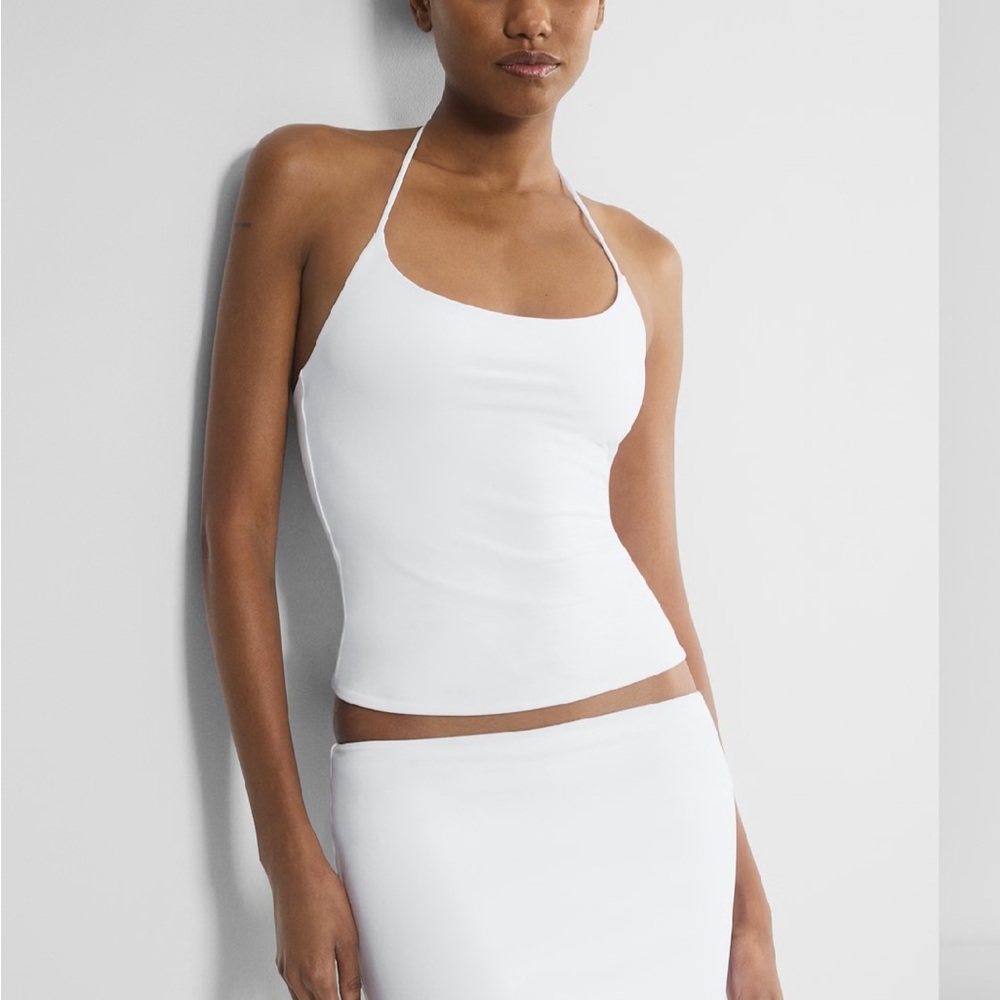 Aritzia Original Contour Grace Halter Top - White Halter Neck Top